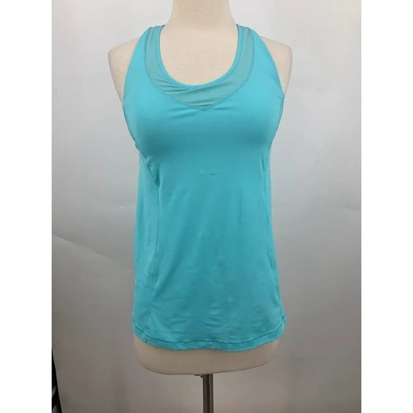 Lululemon Women's Tone It Tank Angel Blue Layer Look Racerback Tank Size 8 - Picture 3 of 11